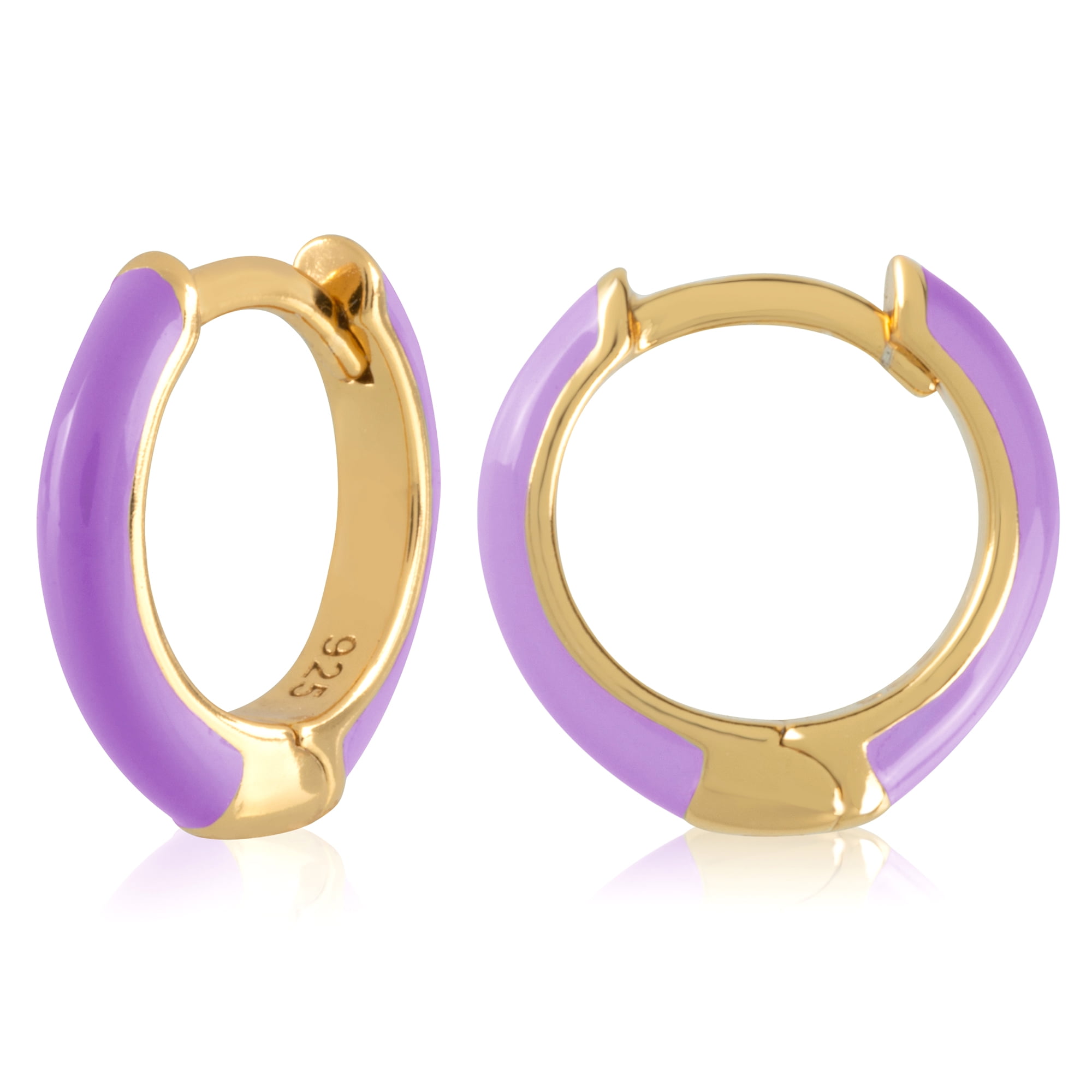10k Yellow Gold Fancy Hoop Earrings | Angelucci Jewelry